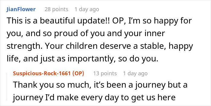 Commenter supports woman sharing struggles with husband who keeps leaving and coming back, praising her inner strength and journey.