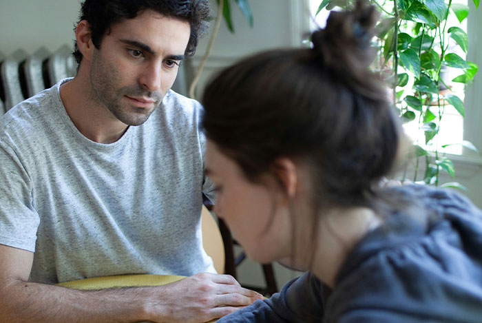 Woman shares struggles with husband who keeps leaving and coming back during a serious and emotional conversation at home.