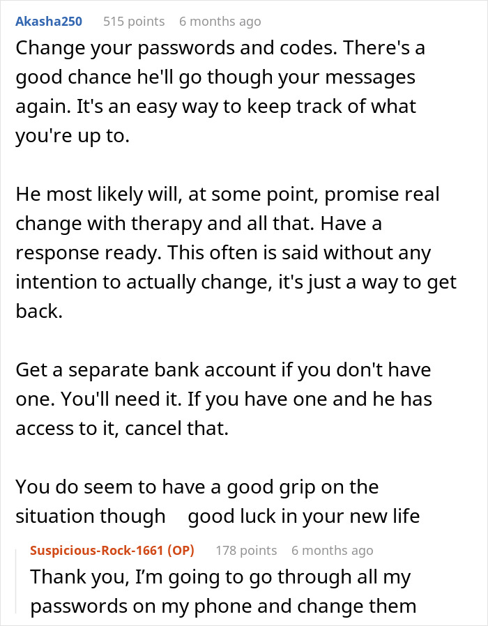 Comment discussing strategies for women dealing with husbands who keep leaving and coming back, offering a reality check.