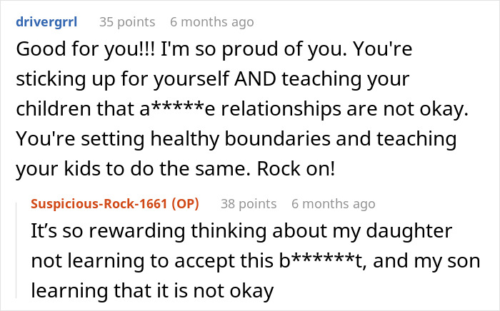Screenshot of an online discussion about a woman sharing her struggles with a husband who repeatedly leaves and returns.