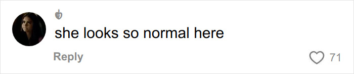 Comment saying she looks so normal here in a social media post about Kylie Jenner's appearance at the 2026 BAFTAs.