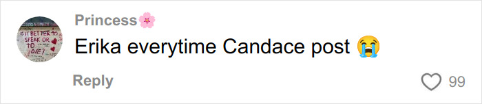 Screenshot of a social media comment mentioning Erika, related to the suspicious way she changed her husband Charlie's office.