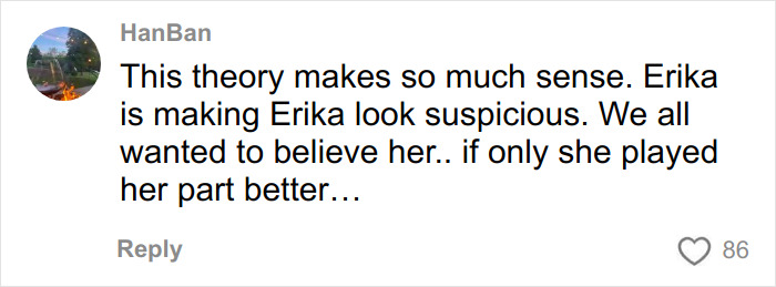 Social media comment discussing suspicious way Erika Kirk changed husband's office causing TSUPA to respond after backlash.