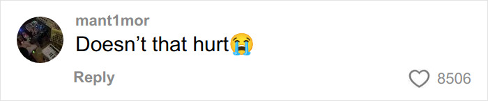 Screenshot of a social media comment reacting to Chappell Roan&rsquo;s Grammys outfit with an upset emoji and 8506 likes.