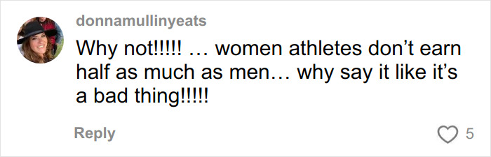 Comment on social media discussing gender pay disparity among women athletes related to Olympics fans and Jutta Leerdam. Comment on social media discussing gender pay disparity among women athletes related to Olympics fans and Jutta Leerdam.