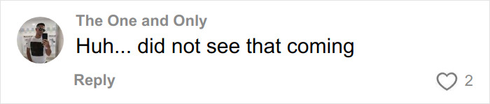 Comment on social media post reacting to Sacha Baron Cohen break silence with rare message to ex-wife Isla Fisher after divorce, expressing surprise.