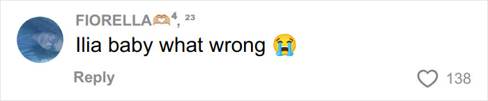 Comment expressing concern about troubling posts in Olympic star Ilia Malinin's profile after his major defeat.