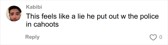 User comment on social media expressing skepticism about police involvement in Epstein investigation revealed in FBI documents.