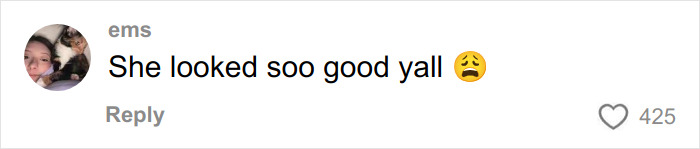 Comment on social media post expressing admiration for Chappell Roan&rsquo;s Grammys dress with emotion emoji.