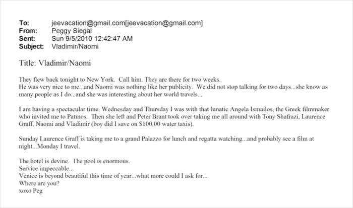 Email excerpt mentioning Naomi Campbell and Vladimir related to Epstein files revealing offers from Ghislaine Maxwell including two playmates.