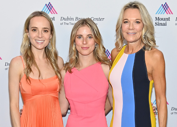 Three women posing at a Mount Sinai event for Dubin Breast Center related to new files about Epstein obsession details.