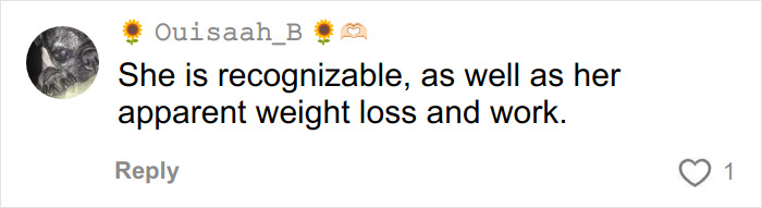 Comment mentioning Kelly Osbourne&rsquo;s latest look, noting her weight loss and changes drawing Hollywood attention.