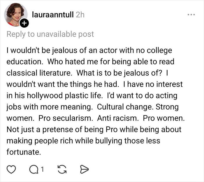 Social media post criticizing bullying by Grey's Anatomy actor Eric Dane, highlighting backlash after his passing.