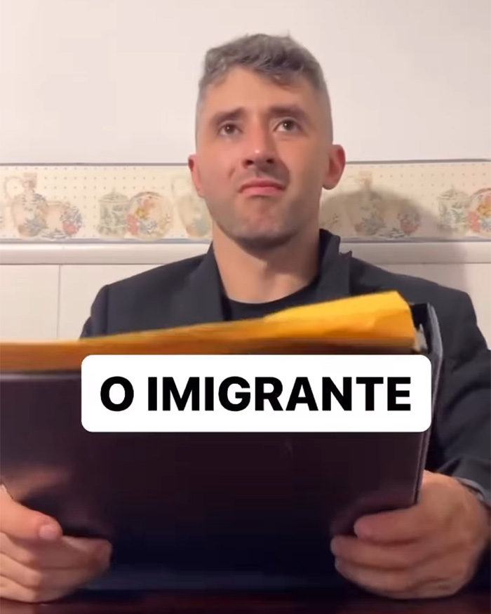 MAGA influencer holding documents with a serious expression, related to ICE and deportation discussions.