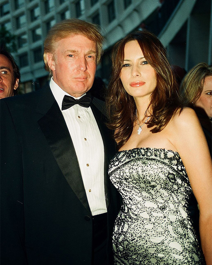 Melania and Donald Trump dressed formally at an event, highlighting Melania's thoughts on their age gap when dating.