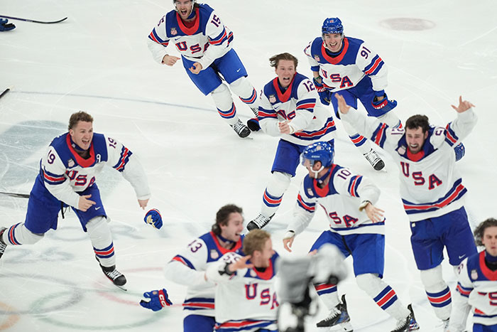 Team USA women&rsquo;s hockey stars celebrating on ice, highlighting their refusal of White House invite after controversial remark.