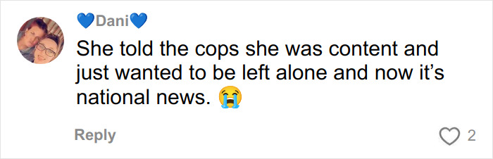 Comment on social media about mom who vanished 25 years ago being arrested after family&rsquo;s discovery, expressing shock and sadness.