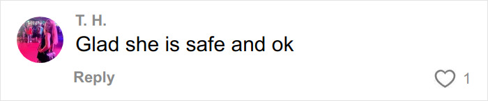 Comment reading Glad she is safe and ok in response to news about mom who vanished 25 years ago arrested after family&rsquo;s discovery