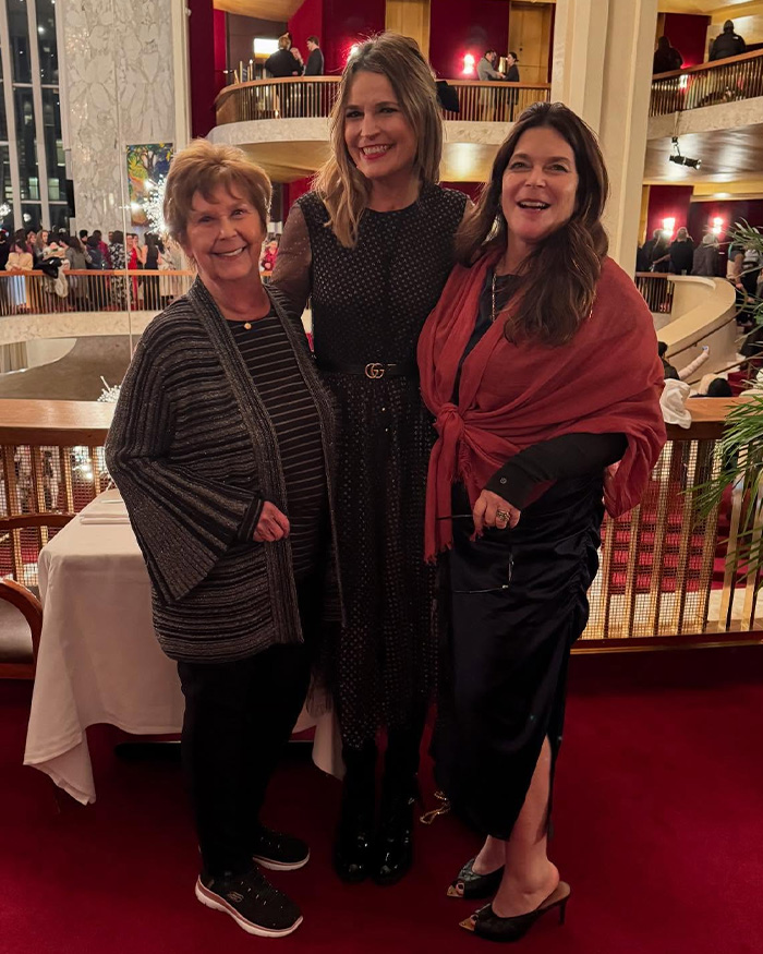 Three women smiling and posing indoors with elegant dresses, related to Nancy Guthrie ransomware bitcoin demand topic.