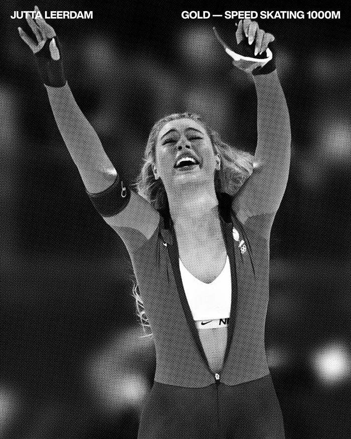 Jutta Leerdam celebrating gold medal win in speed skating 1000m at the Olympics, fans amazed by her earnings. Jutta Leerdam celebrating gold medal win in speed skating 1000m at the Olympics, fans amazed by her earnings.