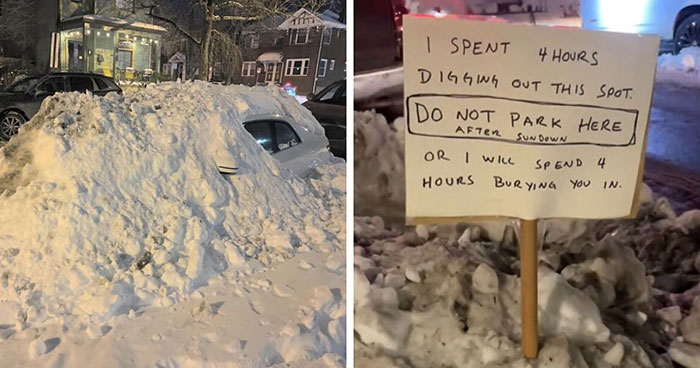 26 Funny Pics Of “Parking Lot Snow Wars”