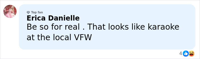 Comment by social media user Erica Danielle criticizing Kid Rock’s alternative Super Bowl show linked to Turning Point USA.