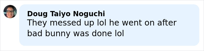 Screenshot of a social media comment reacting to Kid Rock’s alternative Super Bowl show by Turning Point USA sparking backlash online.