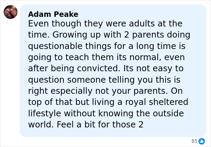 Commenter Adam Peake discussing the impact of a royal sheltered lifestyle on Princess Beatrice and Eugenie’s upbringing.