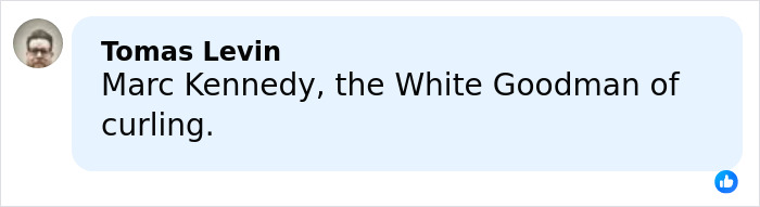 Comment about Marc Kennedy, a notable figure in curling, related to the Olympics and cheating accusations involving Canada.