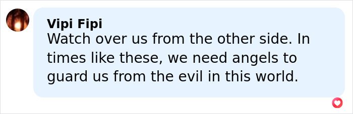 Comment expressing a hope that angels watch over us from the other side, relating to James Van Der Beek’s final post.