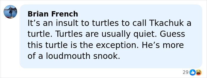 Screenshot of a heated online comment during a hot-mic moment between Olympic hockey rivals sparking comparisons.