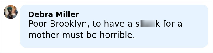 Comment by Debra Miller criticizing Brooklyn related to Marc Anthony and Brooklyn Beckham's wedding accusations.