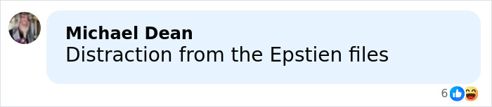 Comment by Michael Dean reading Distraction from the Epstien files on a social media post thread.