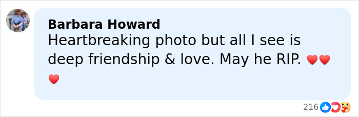 Comment expressing heartbreak and deep friendship in response to Alfonso Ribeiro's last goodbye photo with James Van Der Beek.