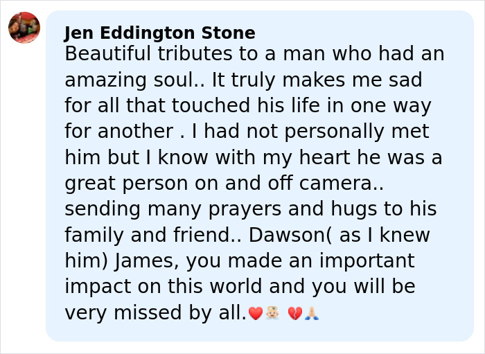 Katie Holmes honors late costar James Van Der Beek with a heartfelt handwritten letter tribute.