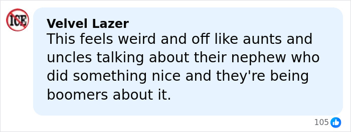 Facebook comment by Velvel Lazer expressing discomfort about adults discussing their nephew&rsquo;s achievements in a dismissive way.