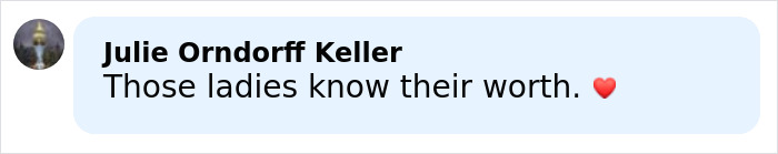 Comment reading Those ladies know their worth with a red heart emoji, related to Team USA Women&rsquo;s Hockey stars refusing White House invite.