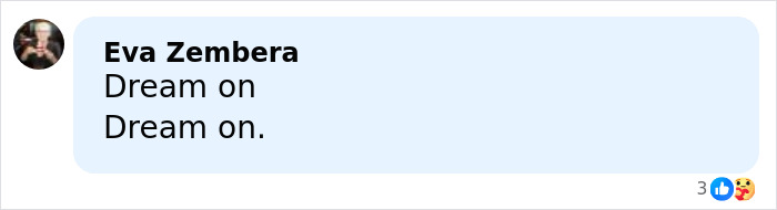 Comment by Eva Zembera saying Dream on twice, expressing skepticism about backlash growing after Lindsey Vonn's Olympics accident update.