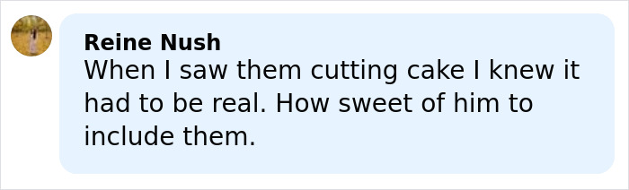 Comment by Reine Nush praising the sweetness of Bad Bunny's halftime show wedding viewers were stunned to learn about.