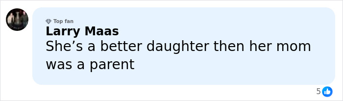 Comment from Larry Maas about a mom of three who abandoned her family and a claim regarding her daughter.