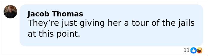 Chat message showing comment on boutique owner scandal mugshots with lips growing each time, causing town scandal.