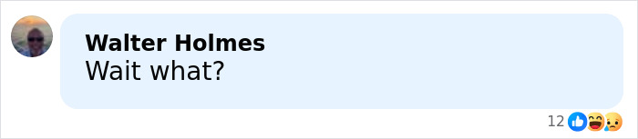 Screenshot of a social media comment saying "Wait what?" reacting to police discovery about ice rink attacker&rsquo;s family.