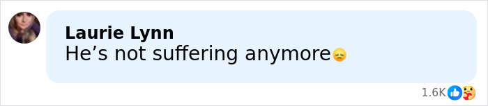 Comment expressing sympathy about ALS symptoms with a sad emoji and reactions showing support and sorrow.