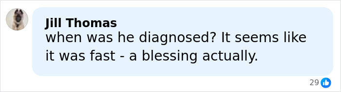 Comment from Jill Thomas discussing the fast diagnosis of ALS symptoms following Eric Dane’s hand claim.