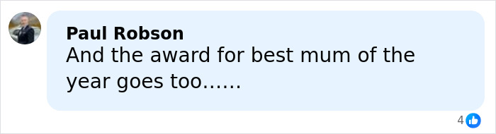 Screenshot of a social media comment praising a mother, related to Jeffrey Epstein’s bold request about Princess Beatrice and Eugenie.