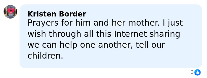 Facebook comment expressing prayers and support after harrowing 911 audio involving Martin Short's daughter Katherine tragedy.