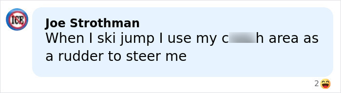 Screenshot of a social media comment joking about manhood size related to a Winter Olympics scandal and rule change.