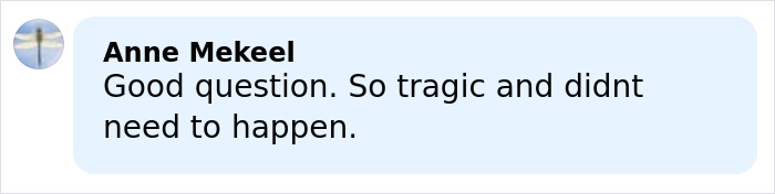 Comment by Anne Mekeel expressing sorrow over a tragic incident involving six mothers who enjoyed time off together.