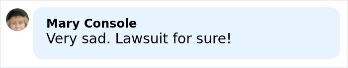 Comment from Mary Console expressing sadness and mentioning a lawsuit related to six mothers who enjoyed time off together losing their lives.
