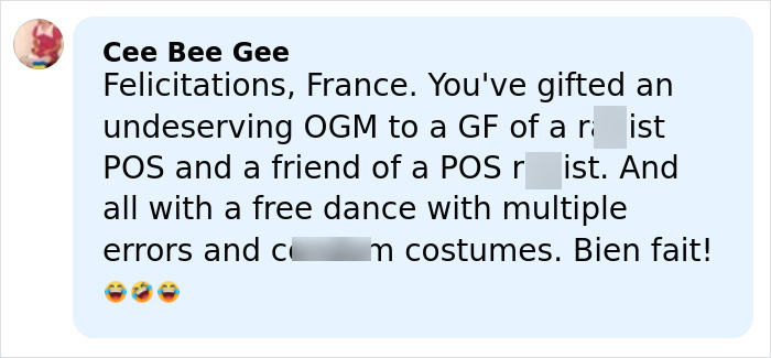 Comment criticizing French skater's win amid Olympics cheating scandal sparks heated online debate.